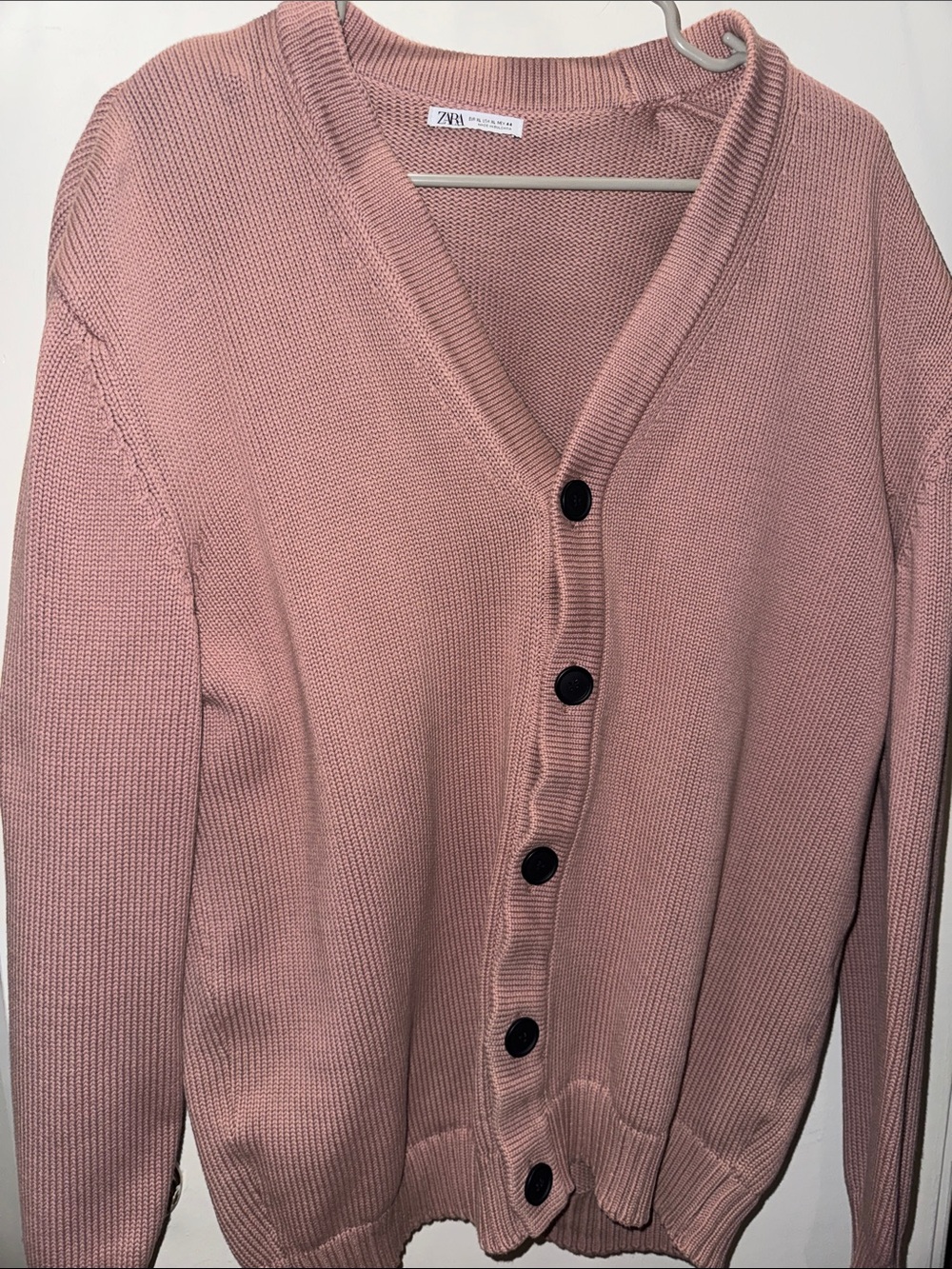 Zara Dusty Rose V-Neck Button Cardigan